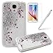 Produktbild Galaxy S4 Glitzer Hülle, Felfy Samsung Galaxy S4 S IV Kreativ Luxury Flüssig Fließende Sparkly Bling Stern Silber Quicksand Haut Handyhülle Tasche Back Case Cover Etui + 1x Silber Stylus Touch Pen + 1x Displayschutzfolie