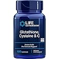 Life Extension Glutathione Cysteine & C Antioxidant with Vitamin C Amino Acids & L-Cysteine For Immune & Liver Support Detox & Anti-Aging, 100 Capsules Pack of 2