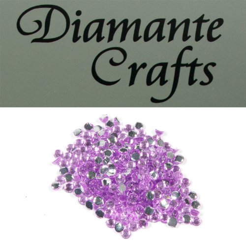 300 x 1mm Lilac Round Diamante Loose Flat Back Rhinestone Gems - created exclusively for Diamante Crafts