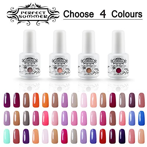 Perfect Summer Pick Any 4 Colours Gel Nail Polish Kits Soak Off UV LED Colour Varnish Shiny Classic Lacquer Nail Salon Set 8ml