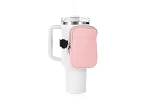 MultiValue Water Bottle Pouch for Stanley, Adjustable Belt Water Bottle Bag Leisure Portable Gym Bottle Pouch for Stanley Accessories Zipper Bag for Keys, Cards, Phone (Pink)