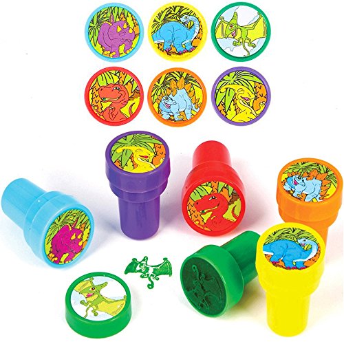 German Trendseller® - 6 x Dino Stempel ┃ Selbstfärbend ┃ Kindergeburtstag