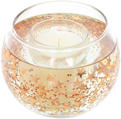 Baltus Christmas Scented Stars Gel Candle Glass Jar 15 Hour Burn 10x9cm Winter Spice - Rose