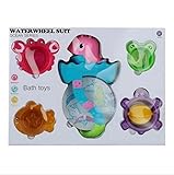 YIXIN Dolphin Waterwheel Stack Toy Bath toy with Stacking Cups Suction Cup for Baby Early Learning,Color Random Delivery