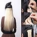 S-noilite 24" Clip in 8Pcs 18 Clips Full Head Two Tone Ombre Straight Hairpiece Hair Extensions Dark Brown to Silver Grey