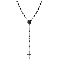 Rosario Da Uomo In Acciaio Inox 62cm - Con Sacchetto Di Velluto Nero, Design Moderno