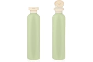 WLLHYF Lot de 2 flacons souples rechargeables en plastique avec bouchon à rabat - Accessoires de voyage pour shampooing, crèmes, lotion, après-shampoing - 260 ml