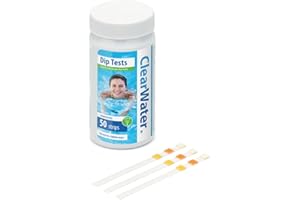 Clearwater Hot Tub, Pool and Spa Test Strips x 50-3 in 1 - Measures Chlorine, PH and Total Alkalinity