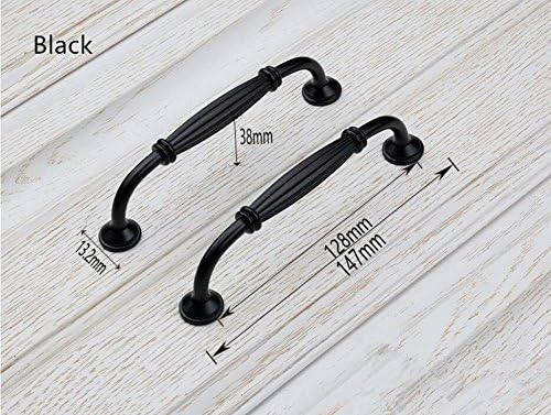 Iable 4PCS Zinc Alloy European Flowers Basket Style Handle Knobs for Furniture Cabinet Black 128mm