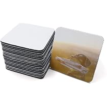 MR.R Sublimations-Rohlinge – 10 Runde Untersetzer (10x10x4 Cm), Hartfaserplatte, Einseitig Beschichtet – Für DIY-Druck & Personalisierung