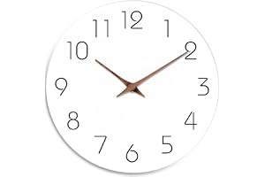Mosewa Väggklocka, batteridriven, 20 cm, vit, tystgående utan tickljud, enkel och minimalistisk träklocka för kök, badrum, sovrum, vardagsrum och kontor