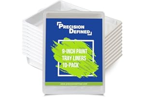 Precision Defined Vaschetta per Rullo Pittura da 23 cm, Compatibile con Vassoi da Rullo per Pittura di 23 cm, Vaschette Plastica Usa e Getta per Vernice, Ricambi per Vaschette PD (10 Pezzi)