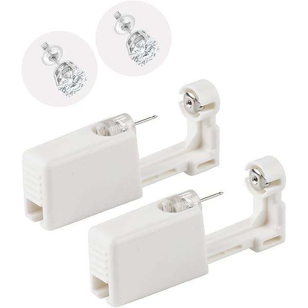 Kit Piercing Oreille NIUSIMAN - Pistolet Avec 4 Boucles Acier 316L (Zirconium 4mm)