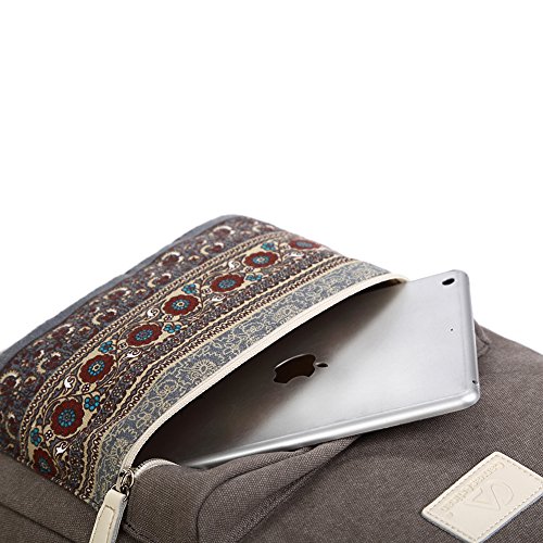 MojiDecor Bohemian Canvas Rucksack Schulrucksack Laptoptasche Notebook Rucksack 15-Zoll Laptop Casual Backpack Daypack Vintage Herren Damen Rucksack f