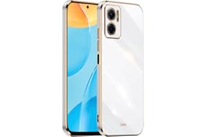 HONLEN Funda para Redmi 10 5G (6.58" Inches), Carcasa de TPU de Silicona Suave, Diseño de Marco de Galvanoplastia - Blanco