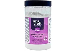 Azucren, Royal Icing para Galletas, Royal Icing Preparado, (Glasa Real), Fácil de Usar, para Decoración de Tartas y Galletas, Bonito Glaseado, Solo Añadir Agua y Listo (150 Gramos, Violeta)