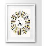 Kinderzimmer Poster ungerahmt, Löwe Kopf A4