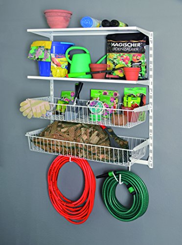 Element System Regalset PERFECT 1, Wandregal, Regal für Garage, Keller, Haushalt oder Speisekammer in weiß - 3