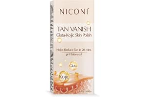 NICONI Tan Vanish Gluta-Kojic Skin Polish | Instant Tan Removal & Glow | Infused with Kojic Acid & Glutathione | Ideal for All Skin Types | Lightens Suntan | 180g