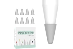 BAIJ 8-pak pokrowców na końcówki rysikowe, wymienne końcówki i rękawy ochronne, kompatybilne z Apple Pencil (1. / 2. generacji/Pro), uniwersalne akcesoria do stalówek rysika, szare