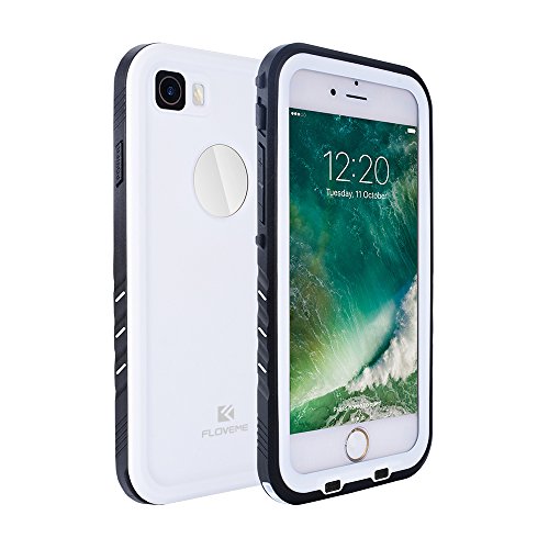 FLOVEME Funda Impermeable para iPhone 7 Plus Certificado IP68 Resistente al Polvo  Lluvia  Nieve y Aceite  Ideal para Esquiar  Nadar  Pescar  Lavar y Cocinar - Blanco
