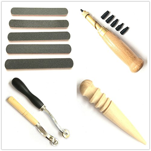 Malayas 18 pcs Leder Fertigkeit Handwerk Werkzeug Set Schneiden Nähen Schnitzen Stanzen Lochen Werkzeug DIY Leather Craft Punch Tools Set - 2