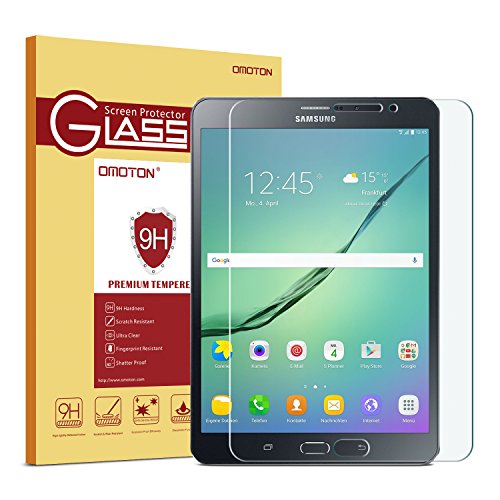 OMOTON Panzerglas Schutzfolie für Samsung Galaxy Tab S2 T719 / T715 [8 zoll] mit [9H Härte][ Anti-Kratzen][Kristall-klar][Bläschenfrei zu Montage][lebenslange Garantie]