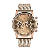 VJGOAL Damen Uhren, Mode Frauen Mädchen Classic Luxus Quarz Sport Militär Edelstahl Stehlen Wählen Band Handgelenk Sehen