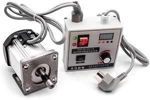 Toplionace 220V Bürstenloser Gleichstrom Servomotor Satz mit Controller für Holzbearbeitung Drehmaschine, Bandperlenmaschine, Geschwindigkeit Einstellbar (600W Kit und Halterung)