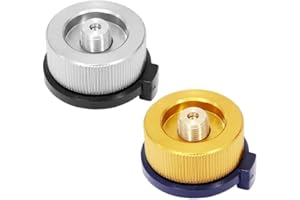 GNHG 2 Stück Gas Kartuschen Adapter – Campingkocher Adapter für Butan, Universelle Adapter für Camping, Picknick und Outdoor, Inklusive Gold und Silber, Schnell zu Verwenden, Kompakt und Tragbar