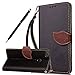 Produktbild Huawei P8 Lite 2017 Hülle, Fraelc® Premium Kunstleder Flipstyle Tasche Magnetverschluss im Leave Design Lederhülle mit Flexible Silikon Case für Huawei P8 Lite (2017) Leder Etui + 1x Eingabestift + Lanyard - Schwarz