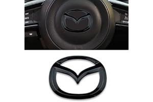 DADYM 5 Psc Emblem Black for Mazda 3 6 CX-3 CX-5 CX-9.4.5 cm x 5.7 cm Emblem Logo Sticker for Steering Wheel Accessories/Bonnet Front and Rear and Boot Logo Key Remote Control Emblem, Black
