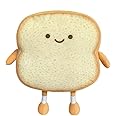 OUKEYI Toast Bread Pillow, Funny Bread Shape Plush Toy Pillow,Facial Expression Soft Toast Sofa Pillow, for Kids Adults Gift Home Bed Room Decor