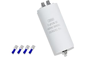 Iruihoo CBB60 8µF 450V Kondensator 50/60Hz Anlaufkondensator 8UF Motorlaufkondensator Stecker M8 für Elektromotor