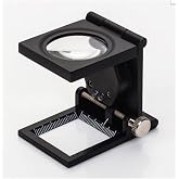 Bosile 10X Katlanır Saya&ccedil;lı Metal L&uuml;p 28Mm 2 Led Işıklı B&uuml;y&uuml;te&ccedil; Tekstil, Tek Ebat
