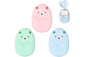 DEARBAG 3 Cajas (150 Hojas) de Papeles de Jabón Desechables, Mini Paquetes de Viaje Portátiles, Lindos Papeles de Jabón de Manos de Dibujos Animados, Adecuados para Viajes, Campamentos, Picnics