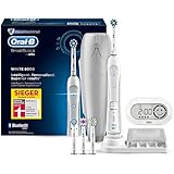 Oral-B Pro 6000 Smart Series - Cepillo de dientes eléctrico con tecnología de Braun, 1 mango, 5 modos, 4 cabezales de cepillo de dientes y 1 estuche de viaje