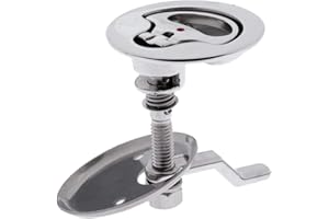 POFET Mango de elevación de acero inoxidable 316 de 52 mm con placa trasera, color plateado