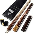 CUESOUL 57" Handcraft 3/4 Jointed Snooker Cue With Extension/Joint Protector Packed in Leatherette Cue Bag (D303)