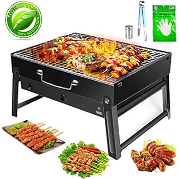 LARGE FOLDABLE STEEL BBQ BARBECUE FLAT PORTABLE CAMPING