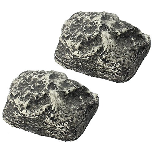 COM-FOUR® 2x Schlüsselstein, Versteck für Schlüssel in Steinoptik für bis zu 3 Schlüssel je Stein (2 Stück)