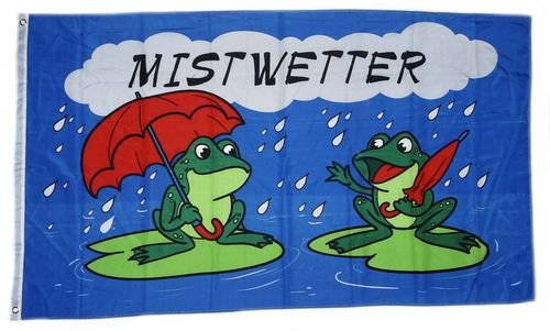 Preisvergleich Produktbild Fahne / Flagge Mistwetter Frösche 90 x 150 cm