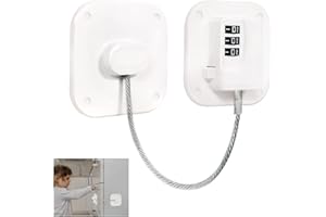 Afaneep Kühlschrank Schloss, Kindersicherung Schranksicherung mit Digitalem Passwort Ohne Bohren, Kindersicherung für Fenster, Schränke, Kleiderschränke, Waschmaschine, Kühlschrank (Weiß)