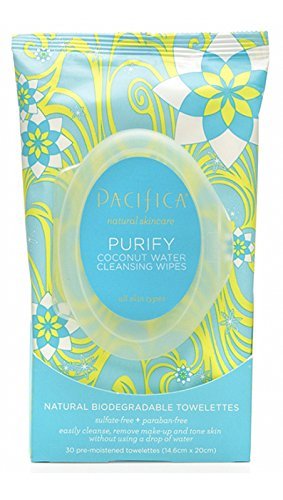 Pacifica Purify Coconut Water Cleansing Facial Wipes - 30 Towelettes