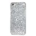 Produktbild KSHOP Hülle für iPhone SE / iphone 5 / iphone 5S Weiche Silikon TPU Silber Glänzend Glitzer Bling Shining Luxus Schutzhülle Case Cover Taschen Schale Etui Handy Zurück mit Überzug Plating Farbig Rahmen Silber
