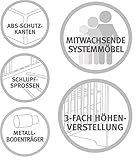 roba Kombi-Kinderbett Dreamworld 3, Babybett mit 3-fach höhenverstellbarer Liegefläche 70x140cm, Gitterbett in weiß mit 3 Schlupfsprossen für Babyzimmer und Kinderzimmer - 5