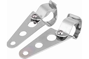 KIMISS 2 pezzi staffa di montaggio per faro moto regolabile in acciaio inox 28mm-34mm(argento)