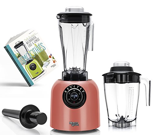 Bianco Di Puro Originale Inkl Flower Behlter Plus Buch Wildkruter Obst Gemse Smoothies Italienisches Design Deutscher Hersteller Hochleistungsmotor 3000 32000 Umin Smoothie Maker 6 Mixprogramme 2 Lite