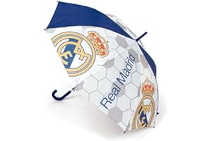ARDITEX Parasol automatyczny Real Madryt CF, Polyester. Odpowiedni dla dzieci, lekki i wytrzymały. Składa się z 8 paneli, średnica 95 cm-długość 77 cm.