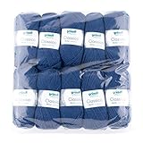 Color azul marino Gründl 3488 - 12 Classico Ventaja, Pack 10 (Ovillo de 50 g - Hilo para Tejer, 50% Lana Virgen (Merino Superwash), 50% poliacrílico, Marine, 30 x 32 x 8 cm
